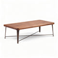 Table basse rectangulaire en bois de noyer et métal 100 x 60 x 40cm