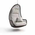 Fauteuil suspendu en métal tressé avec coussin gris 90 x 75 x 100cm