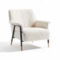 Fauteuil en tissu beige avec structure en métal noir 70 x 70 x 80 cm