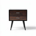 Table de chevet en bois noir avec deux tiroirs dimensions 40 x 40 x 50cm