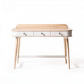 Bureau en bois et MDF blanc 120 x 50 x 75cm avec tiroirs pratiques