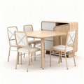 Table à manger en bois avec quatre chaises rembourrées dimensions 120 x 80 x 75cm
