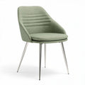 Chaise moderne en tissu vert avec structure en métal 45 x 50 x 85 cm